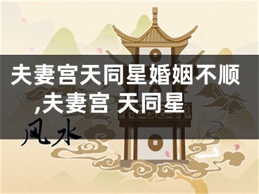 夫妻宫天同星婚姻不顺,夫妻宫 天同星