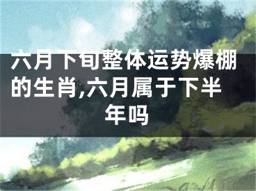 六月下旬整体运势爆棚的生肖,六月属于下半年吗