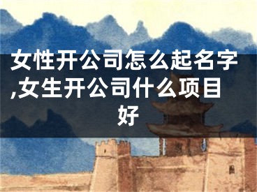 女性开公司怎么起名字,女生开公司什么项目好