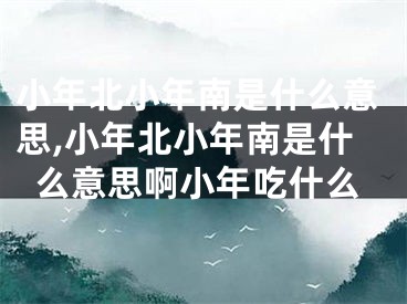 小年北小年南是什么意思,小年北小年南是什么意思啊小年吃什么
