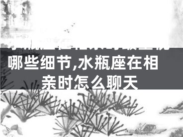 水瓶座在相亲时最重视哪些细节,水瓶座在相亲时怎么聊天