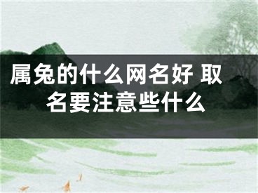属兔的什么网名好 取名要注意些什么
