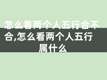 怎么看两个人五行合不合,怎么看两个人五行属什么