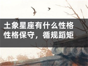 土象星座有什么性格 性格保守，循规蹈矩 