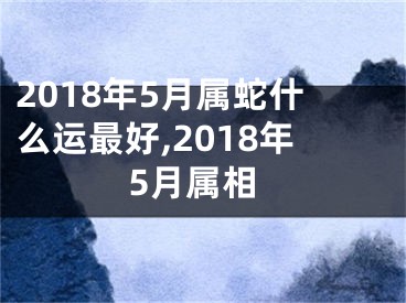 2018年5月属蛇什么运最好,2018年5月属相