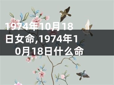 1974年10月18日女命,1974年10月18日什么命