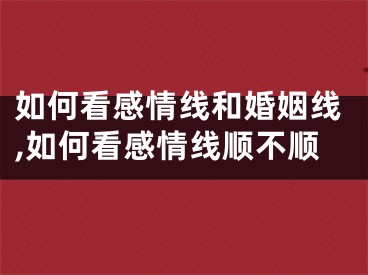 如何看感情线和婚姻线,如何看感情线顺不顺