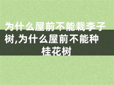 为什么屋前不能栽李子树,为什么屋前不能种桂花树