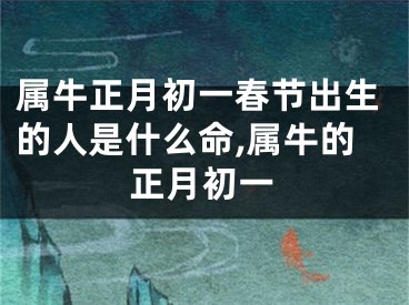 属牛正月初一春节出生的人是什么命,属牛的正月初一