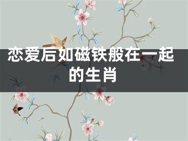 恋爱后如磁铁般在一起的生肖