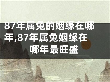 87年属兔的姻缘在哪年,87年属兔姻缘在哪年最旺盛