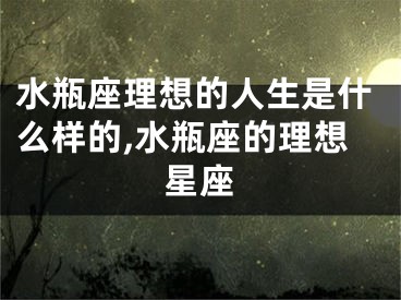 水瓶座理想的人生是什么样的,水瓶座的理想星座