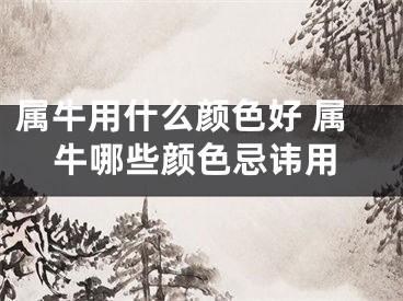 属牛用什么颜色好 属牛哪些颜色忌讳用