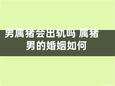 男属猪会出轨吗 属猪男的婚姻如何