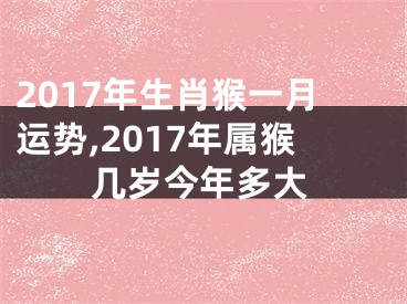 2017年生肖猴一月运势,2017年属猴几岁今年多大