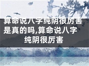 算命说八字纯阴很厉害是真的吗,算命说八字纯阴很厉害