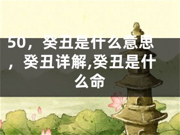 50，癸丑是什么意思，癸丑详解,癸丑是什么命