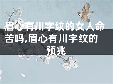 眉心有川字纹的女人命苦吗,眉心有川字纹的预兆