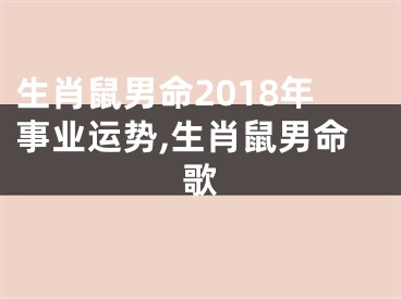 生肖鼠男命2018年事业运势,生肖鼠男命歌
