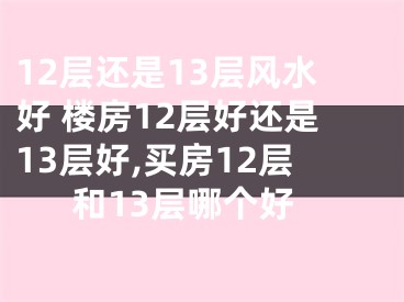 12层还是13层风水好 楼房12层好还是13层好,买房12层和13层哪个好