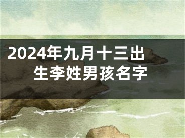 2024年九月十三出生李姓男孩名字