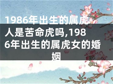 1986年出生的属虎人是苦命虎吗,1986年出生的属虎女的婚姻