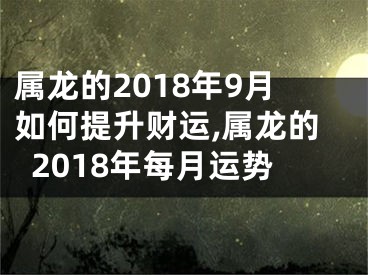 属龙的2018年9月如何提升财运,属龙的2018年每月运势