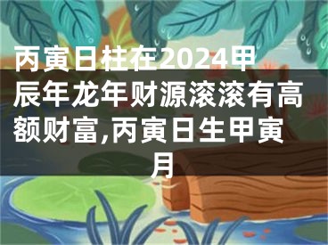 丙寅日柱在2024甲辰年龙年财源滚滚有高额财富,丙寅日生甲寅月