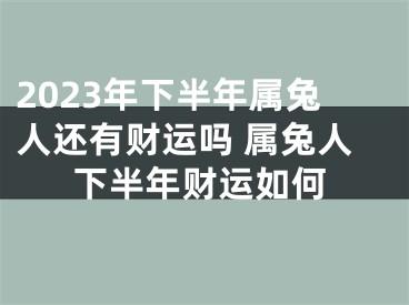 2023年下半年属兔人还有财运吗 属兔人下半年财运如何