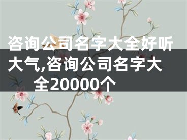 咨询公司名字大全好听大气,咨询公司名字大全20000个