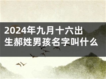 2024年九月十六出生郝姓男孩名字叫什么