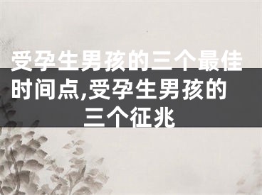 受孕生男孩的三个最佳时间点,受孕生男孩的三个征兆
