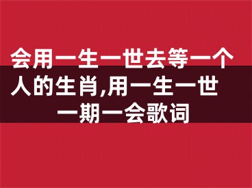 会用一生一世去等一个人的生肖,用一生一世一期一会歌词