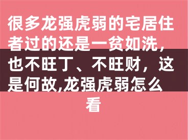 很多龙强虎弱的宅居住者过的还是一贫如洗，也不旺丁、不旺财，这是何故,龙强虎弱怎么看