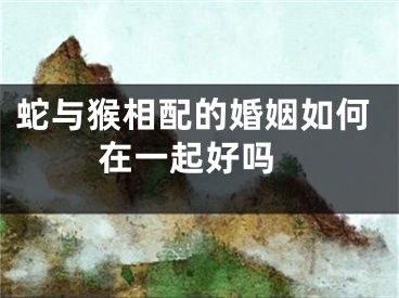 蛇与猴相配的婚姻如何 在一起好吗