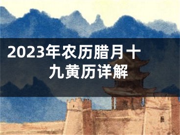2023年农历腊月十九黄历详解