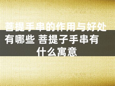 菩提手串的作用与好处有哪些 菩提子手串有什么寓意