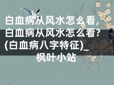 白血病从风水怎么看,白血病从风水怎么看?(白血病八字特征)_枫叶小站