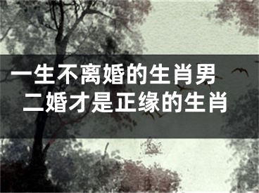 一生不离婚的生肖男 二婚才是正缘的生肖