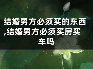 结婚男方必须买的东西,结婚男方必须买房买车吗