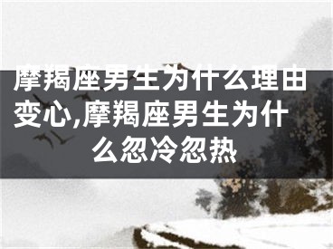 摩羯座男生为什么理由变心,摩羯座男生为什么忽冷忽热