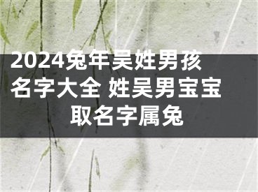 2024兔年吴姓男孩名字大全 姓吴男宝宝取名字属兔