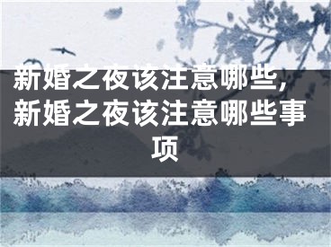 新婚之夜该注意哪些,新婚之夜该注意哪些事项