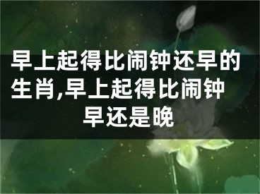 早上起得比闹钟还早的生肖,早上起得比闹钟早还是晚
