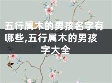 五行属木的男孩名字有哪些,五行属木的男孩字大全