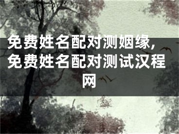 免费姓名配对测姻缘,免费姓名配对测试汉程网