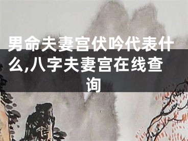 男命夫妻宫伏吟代表什么,八字夫妻宫在线查询