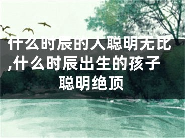 什么时辰的人聪明无比,什么时辰出生的孩子聪明绝顶