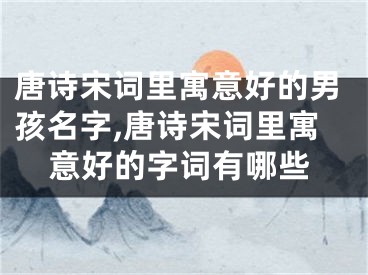 唐诗宋词里寓意好的男孩名字,唐诗宋词里寓意好的字词有哪些