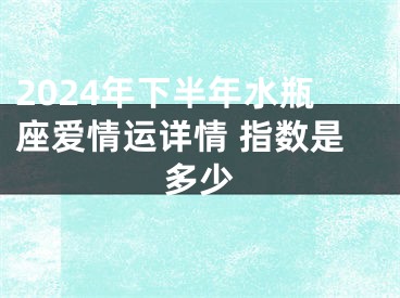 2024年下半年水瓶座爱情运详情 指数是多少